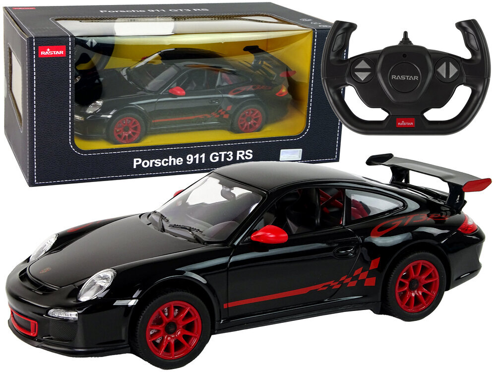 Porsche 911 GT3 RS kauko-ohjattava auto, 1:14, musta hinta ja tiedot | Poikien lelut | hobbyhall.fi