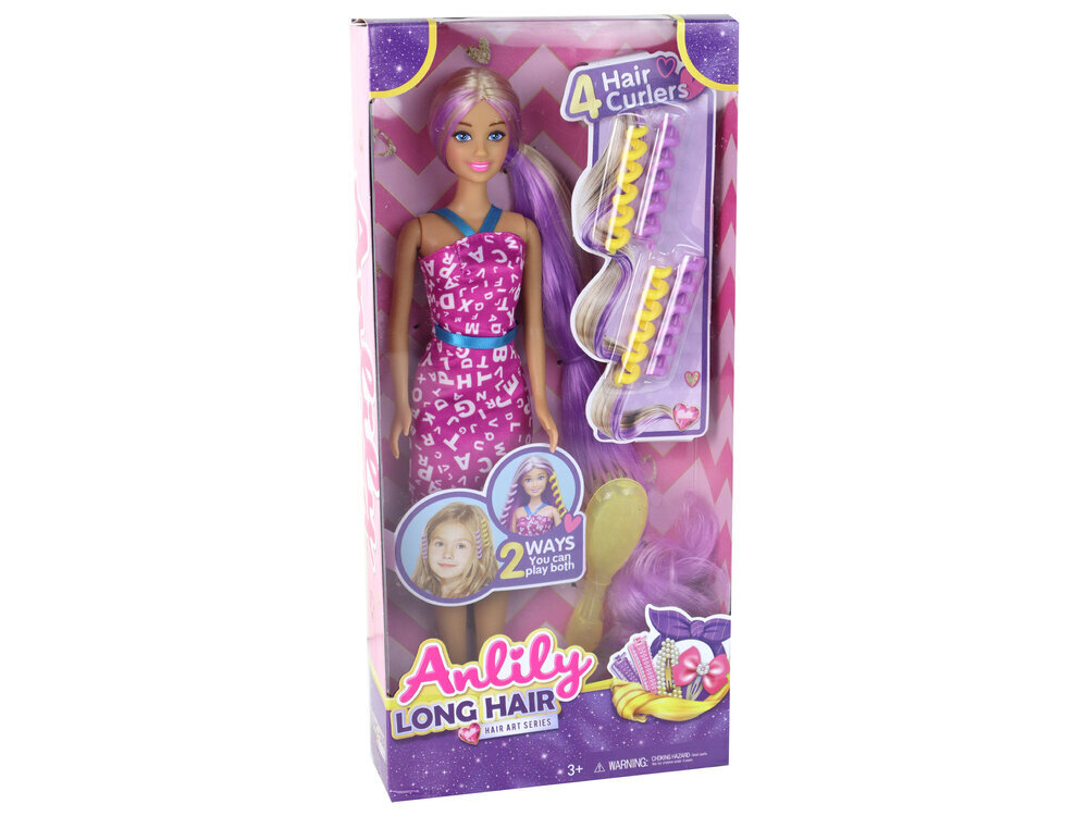 Anlily-nukke, jolla on violetit hiukset hinta ja tiedot | Tyttöjen lelut | hobbyhall.fi
