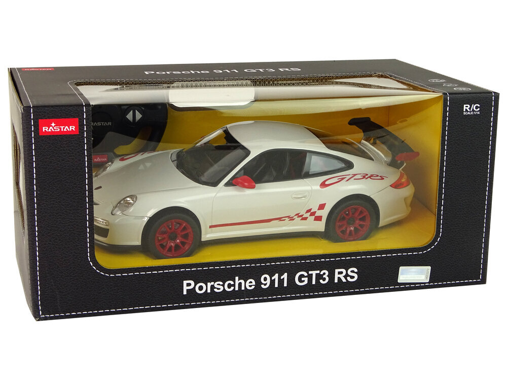 Porsche 911 GT3 RS kauko-ohjattava auto, 1:14, valkoinen hinta ja tiedot | Poikien lelut | hobbyhall.fi