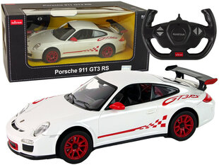 Porsche 911 GT3 RS kauko-ohjattava auto, 1:14, valkoinen hinta ja tiedot | Poikien lelut | hobbyhall.fi