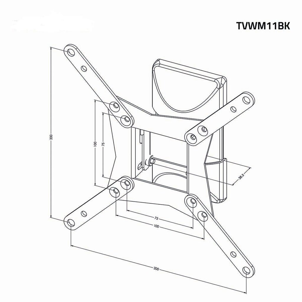 Nedis TVWM11BK TV wall swivel bracket for LED / LCD / PLASMA TV 10 - 32" hinta ja tiedot | TV-seinätelineet | hobbyhall.fi