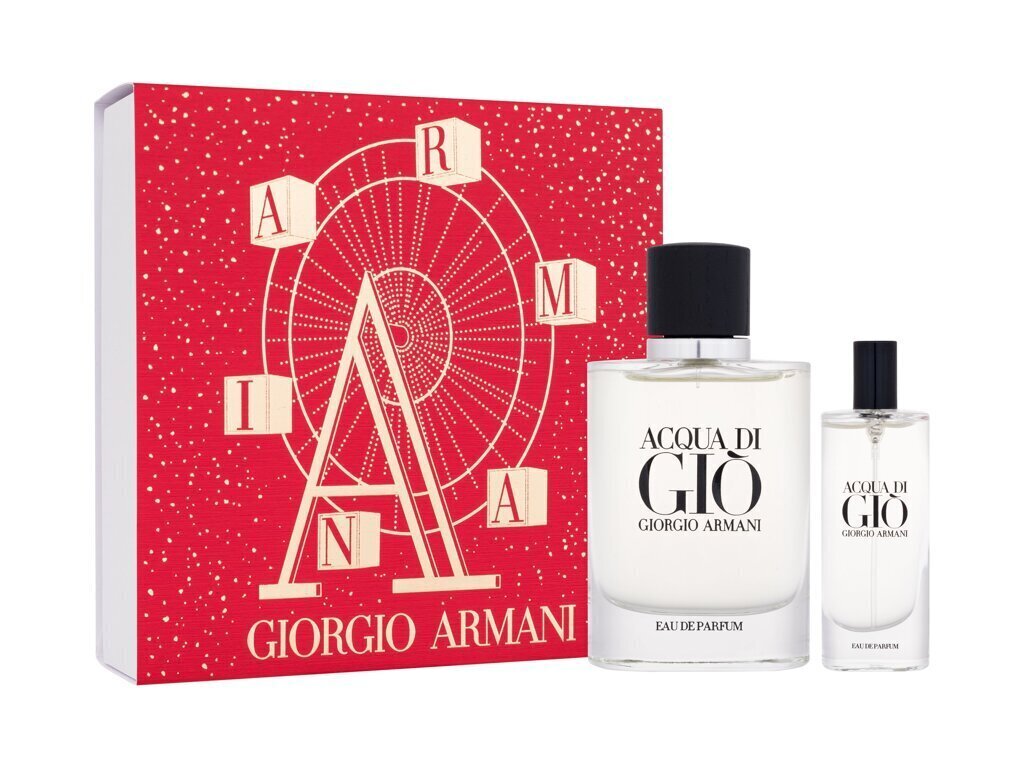 Setti Giorgio Armani Acqua Di Gio Homme: Eau de Parfum, 75 ml + Eau de Parfum, 15 ml hinta ja tiedot | Miesten hajuvedet | hobbyhall.fi