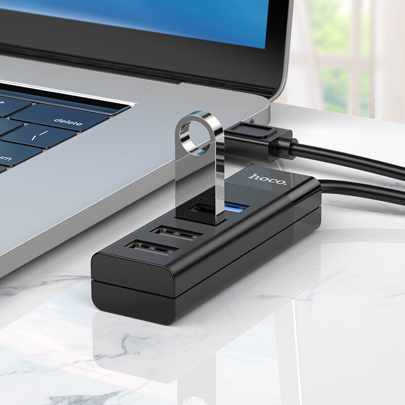 USB-keskitin Hoco HB25 Easy mix 4-in-1, USB-A - 1xUSB3.0+3xUSB2.0 hinta ja tiedot | Adapterit | hobbyhall.fi