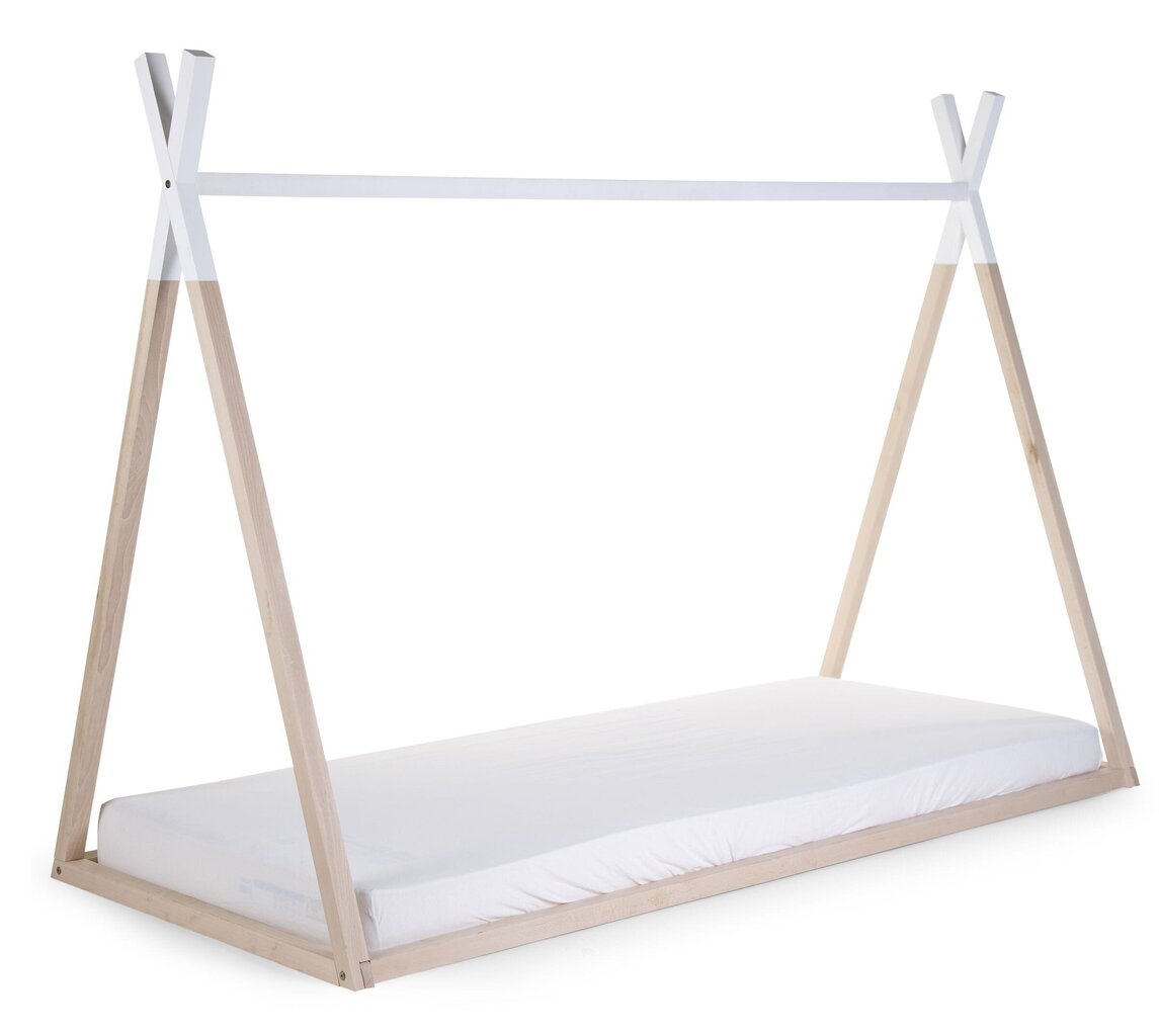 Sänky CHILDHOME, 90 x 200 cm, puunvärinen ja valkoinen hinta ja tiedot | Lastensängyt | hobbyhall.fi