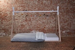 Sänky CHILDHOME, 90 x 200 cm, puunvärinen ja valkoinen hinta ja tiedot | Lastensängyt | hobbyhall.fi