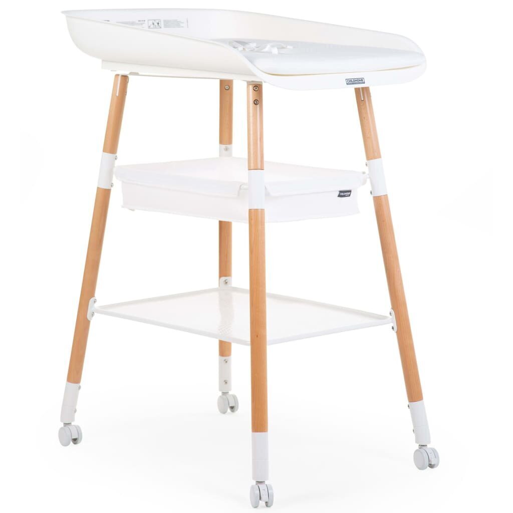 Hoitopöytä 431128 CHILDHOME Changing Table "Evolux" White Natural hinta ja tiedot | Vauvan hoitoalustat ja tekstiilit | hobbyhall.fi