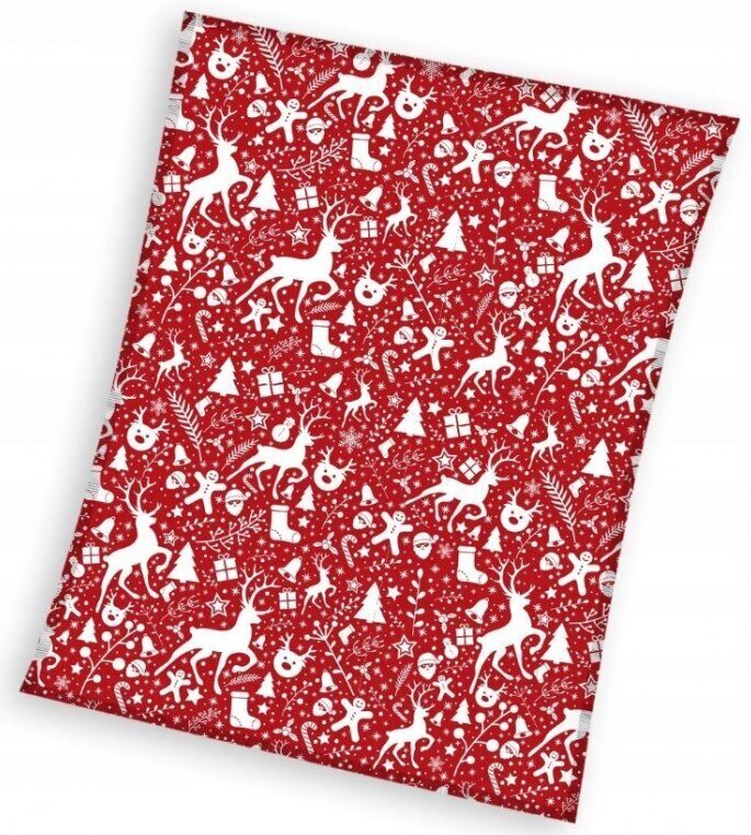 Jouluteemainen päiväpeite KEG-09, väri punainen, 150 x 200 cm. hinta ja tiedot | Päiväpeitot ja huovat | hobbyhall.fi