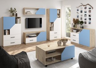TV-pöytä Meblocross Pax-21, ruskea/valkoinen/sininen hinta ja tiedot | TV-tasot | hobbyhall.fi