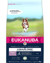 Eukanuba Grain Free S/M Puppy lampaanlihalla, pienten ja keskisuurten rotujen pennuille, 12 kg hinta ja tiedot | Koiran kuivaruoka | hobbyhall.fi