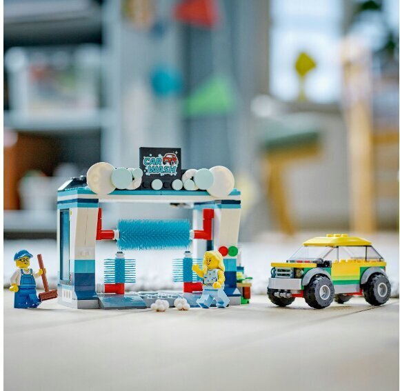 60362 LEGO® City Autopesula ja Bluetooth-karaoke-mikrofoni Manta, vaaleanpunainen hinta ja tiedot | LEGOT ja rakennuslelut | hobbyhall.fi