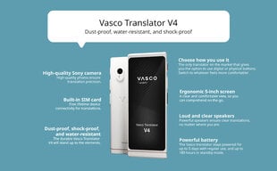 Älykäs kääntäjä VascoV4 musta hinta ja tiedot | Vasco Puhelimet, älylaitteet ja kamerat | hobbyhall.fi