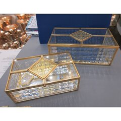 Lasilaatikko BERYL 16x10xH5,5cm, kultainen hinta ja tiedot | Sisustustuotteet | hobbyhall.fi