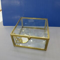 Lasilaatikko BERYL 10x10xH5cm, kultainen hinta ja tiedot | Sisustustuotteet | hobbyhall.fi