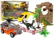 Dinosaur Park Big Set, jossa on auto ja helikopteri hinta ja tiedot | Poikien lelut | hobbyhall.fi