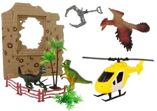 Dinosaur Park Big Set, jossa on auto ja helikopteri hinta ja tiedot | Poikien lelut | hobbyhall.fi