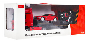 Kauko-ohjattava Mercedes Benz Actros puoliperävaunulla, 1:26, Mercedes Benz AMG GT, 1:24. hinta ja tiedot | Poikien lelut | hobbyhall.fi