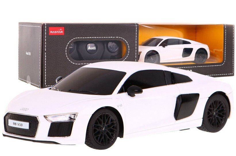 Audi R8 kauko-ohjattava auto, 1:24, valkoinen hinta ja tiedot | Poikien lelut | hobbyhall.fi