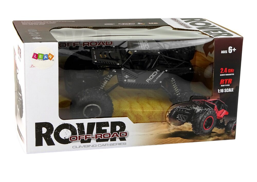 Rover kauko-ohjattava auto, 1:16, musta hinta ja tiedot | Poikien lelut | hobbyhall.fi