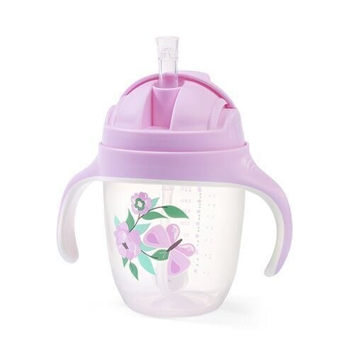 Kuppi pillillä Babyono 1464/05, violetti, 6 kuukautta+, 240 ml hinta ja tiedot | Tuttipullot ja tarvikkeet | hobbyhall.fi