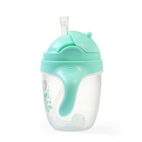 Kuppi pillillä Babyono 1464/03, vihreä, 6kk+, 240 ml hinta ja tiedot | Tuttipullot ja tarvikkeet | hobbyhall.fi