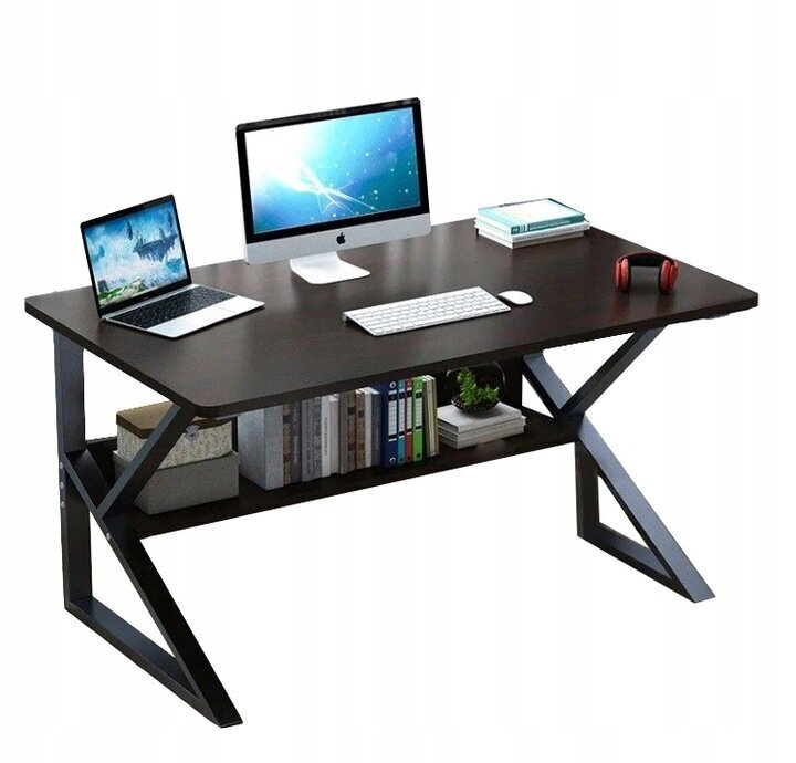 Tietokonepöytä hyllyllä 100 x 60 x 72 hinta ja tiedot | Tietokonepöydät ja työpöydät | hobbyhall.fi