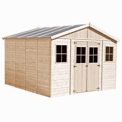 Puinen puutarhavaja Timbela M330 + lattia H246 x 418 x 420 cm / 16 m2 hinta ja tiedot | Piharakennukset | hobbyhall.fi