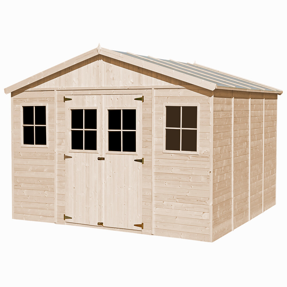 Puinen puutarhavaja Timbela M330 + lattia H246 x 418 x 420 cm / 16 m2 hinta ja tiedot | Piharakennukset | hobbyhall.fi