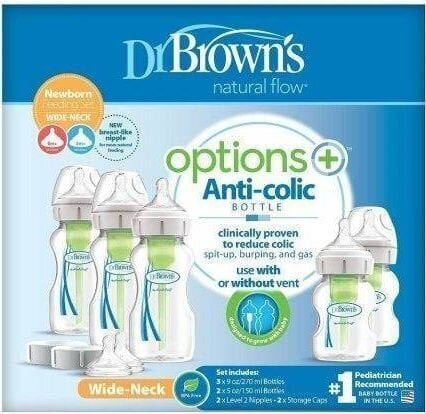 Pullosetti Dr. Brown's Options+, WB09600, 2x150ml/3x270ml hinta ja tiedot | Tuttipullot ja tarvikkeet | hobbyhall.fi