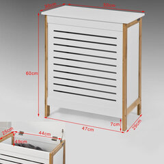Pyykkikori SoBuy FSS66-WN, valkoinen/ruskea hinta ja tiedot | Kylpyhuoneen sisustus | hobbyhall.fi