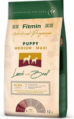 Fitmin Dog Nutritional Programme Medium Maxi Puppy keskikokoisille pennuille, lampaan- ja naudanlihaa 12 kg hinta ja tiedot | Koiran kuivaruoka | hobbyhall.fi