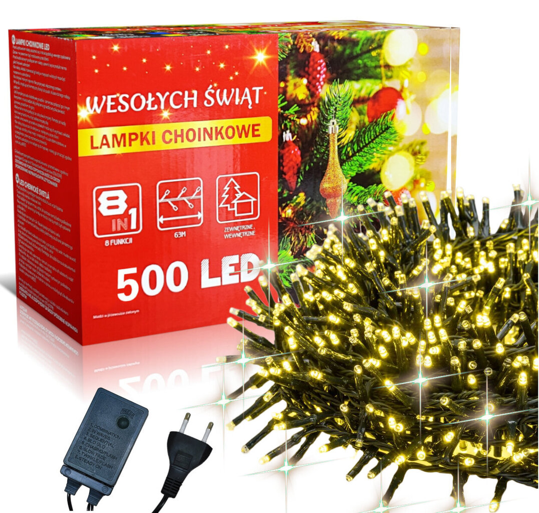 Joulukuusen valot, lämmin valkoinen 500 LED hinta ja tiedot | Jouluvalot | hobbyhall.fi