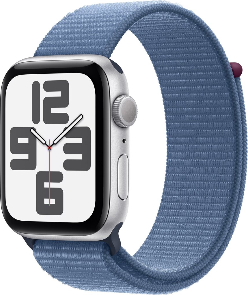 Apple Watch SE GPS 44mm Silver Aluminium Case with Winter Blue Sport Loop MREF3KS/A hinta ja tiedot | Älykellot | hobbyhall.fi