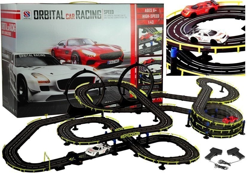 Kahden auton kilparata Slot-Car-ohjaimilla hinta ja tiedot | Poikien lelut | hobbyhall.fi