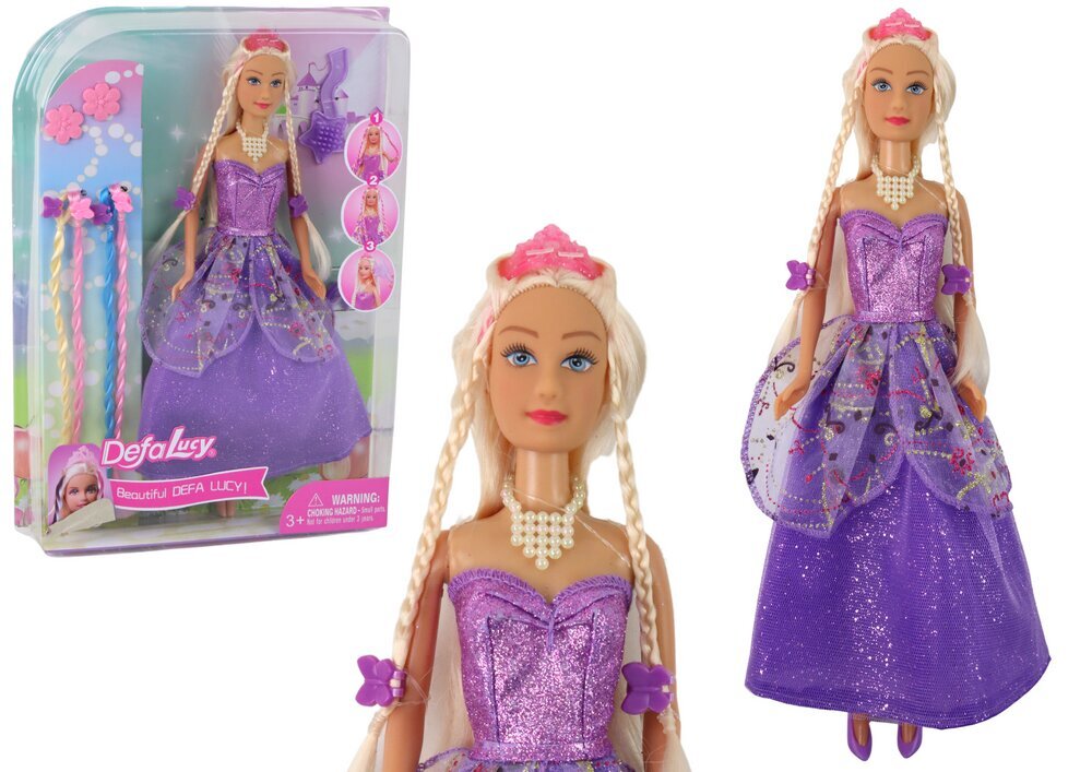 Prinsessanukke violetilla mekolla ja asusteilla hinta ja tiedot | Tyttöjen lelut | hobbyhall.fi