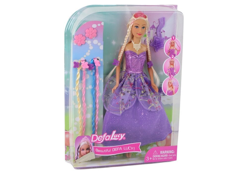 Prinsessanukke violetilla mekolla ja asusteilla hinta ja tiedot | Tyttöjen lelut | hobbyhall.fi