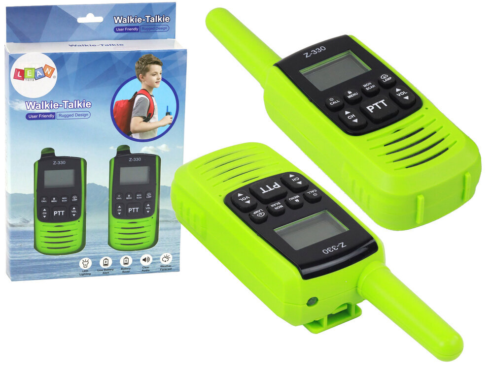 Walkie-Talkie Moro 3 km, vihreä hinta ja tiedot | Poikien lelut | hobbyhall.fi