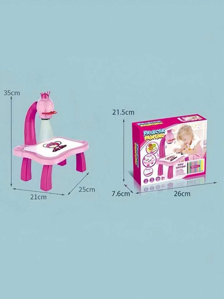 Monikäyttöinen lasten piirustuspöytä ja taulu, Electronics-28, 35x21x25 cm, vaaleanpunainen. hinta ja tiedot | Tyttöjen lelut | hobbyhall.fi