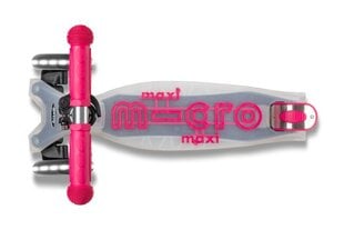 Kolmipyöräinen potkulauta Micro Maxi Deluxe Flux LED, vaaleanpunainen hinta ja tiedot | Potkulaudat | hobbyhall.fi