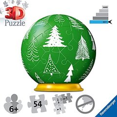 Ravensburger Green Christmas -lehden koriste 3D -palapelipallo 6 -vuotiaille lapsille - 54 kappaletta - ei liimaa vaadita hinta ja tiedot | Poikien lelut | hobbyhall.fi