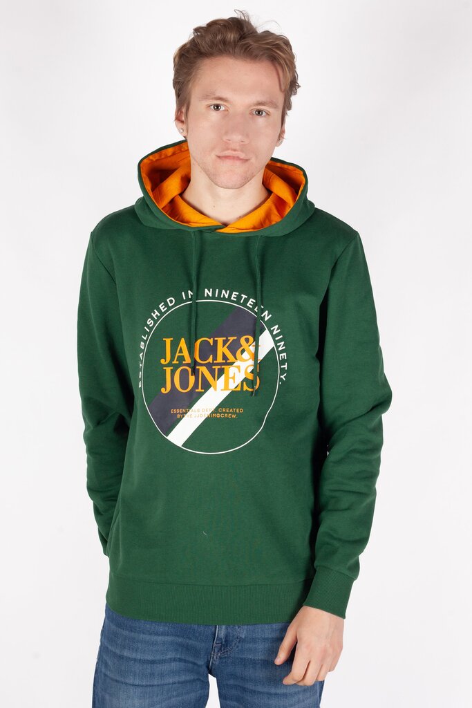 Huppari Jack & Jones 12250266DARKGREEN-S hinta ja tiedot | Miesten puserot ja hupparit | hobbyhall.fi