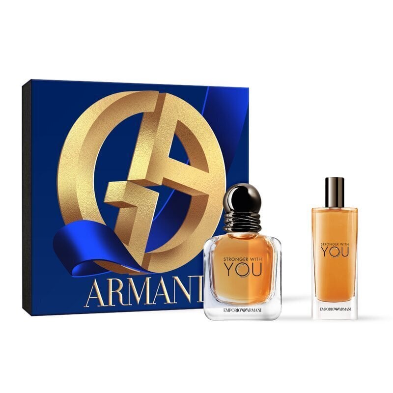 Giorgio Armani Stronger With You EDT 30 ml + EDT 15 ml setti miehille hinta ja tiedot | Miesten hajuvedet | hobbyhall.fi