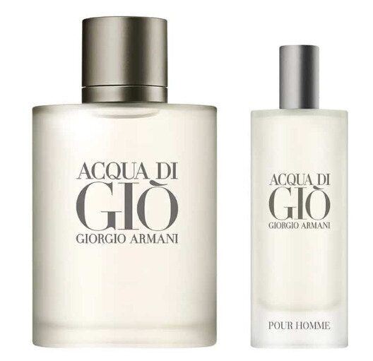 Setti Giorgio Armani Acqua di Gio miehille: hajuvesi EDT, 50 ml + hajuvesi EDT, 15 ml hinta ja tiedot | Miesten hajuvedet | hobbyhall.fi