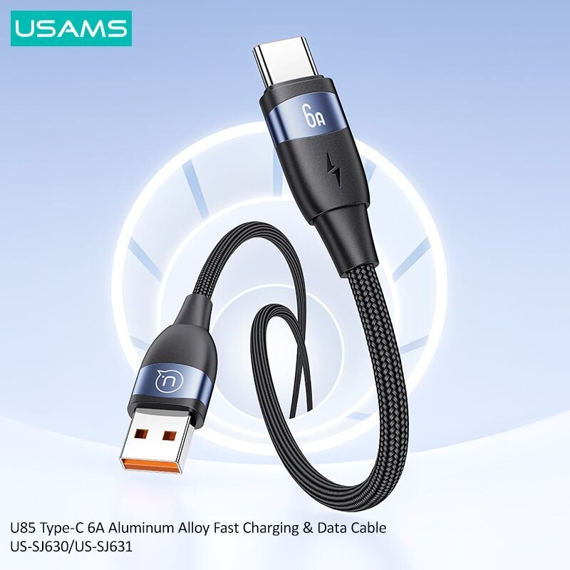 Usams U85 6A USB to type-C 2M hinta ja tiedot | Puhelinkaapelit | hobbyhall.fi