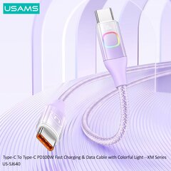 USAMS XM Series 100W PD type-C to type-C 1.2M hinta ja tiedot | Puhelinkaapelit | hobbyhall.fi