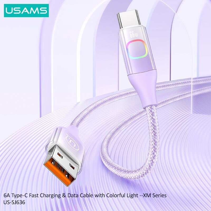 Usams XM Series 6A USB to type-C 1.2M hinta ja tiedot | Puhelinkaapelit | hobbyhall.fi