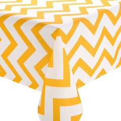 Koristeellinen pöytäliina Ambition Yellow Stripes, valkoinen - keltainen, 160 x 280 cm hinta ja tiedot | Pöytäliinat, tabletit ja lautasliinat | hobbyhall.fi