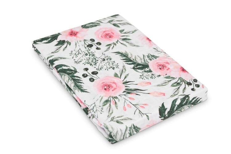 Musliiniliina Sensillo Roses, 120x120 cm hinta ja tiedot | Vauvan hoitoalustat ja tekstiilit | hobbyhall.fi