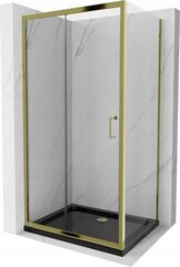 Suihkukaappi Mexen Lima, altaalla ja luukulla, kulta+musta/kulta, 110 x 100 cm hinta ja tiedot | Suihkukaapit ja suihkunurkat | hobbyhall.fi