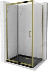 Suihkukaappi Mexen Lima, altaalla ja luukulla, kulta+musta/kulta, 130 x 100 cm hinta ja tiedot | Suihkukaapit ja suihkunurkat | hobbyhall.fi