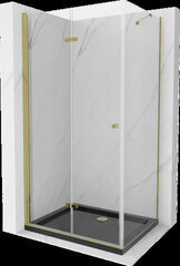 Suihkukaappi Mexen Lima, altaalla ja luukulla, kulta+musta/kulta, 80 x 100 cm hinta ja tiedot | Suihkukaapit ja suihkunurkat | hobbyhall.fi